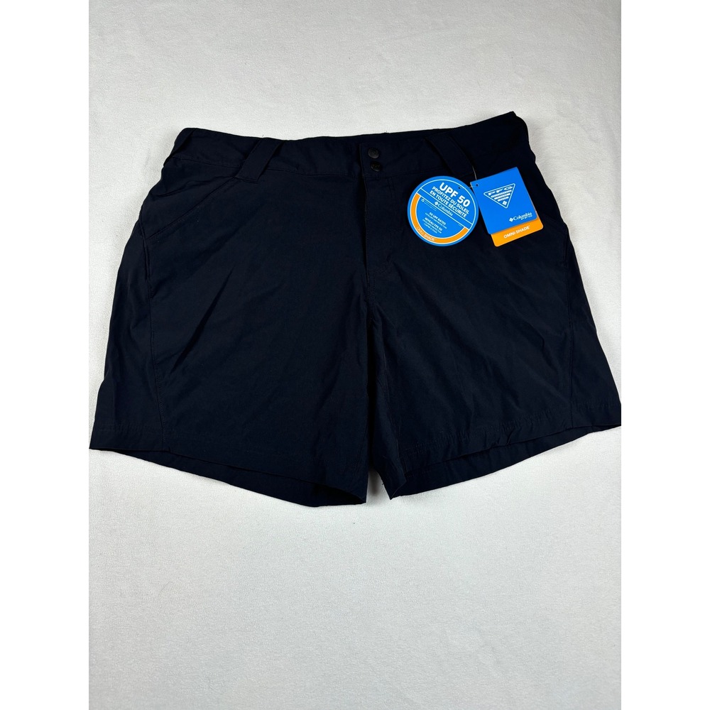 Columbia PFG Shorts Womens 16 Black Omni-Shade UPF 50 Hiking Fishing Outdoor